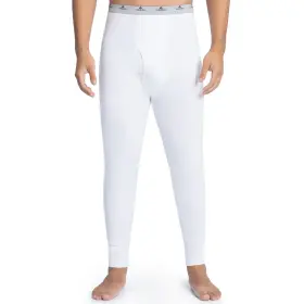 888dr Indera Mens Cotton Rib Knit Thermal Long Johns Underwear Pant White Large