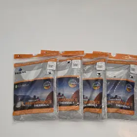975ls-gr Indera Performance Thermals Mens Crew Large Gray 4 Pack Long Sleeve