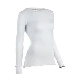 Indera Mills Co. 091641101164 Womens Traditional Long Johns Shirt Cotton Polyester Thermals White - Small