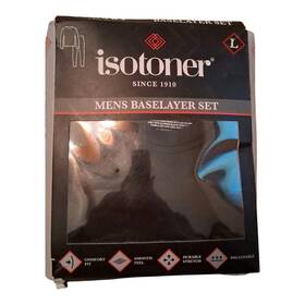 Isotoner 636458309527 Mens Base Layer 2 Piece Set Black - Size Large