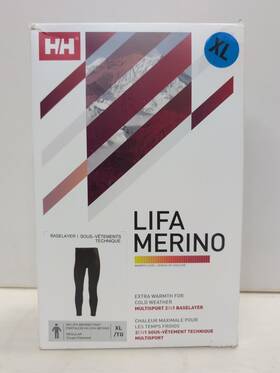 It 040055151305 Helly Hansen Men S Lifa Merino Wool-blend Pant Black 48320 Xl Nwt