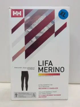 48320  It 040055151305 Helly Hansen Men S Lifa Merino Wool-blend Pant Black Xl Nwt
