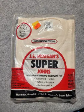 J.e. Morgan 043935244477 Vtg Super Johns Thermal Long Sleeve Shirt Mens Large 42-44 Je New Nos Usa