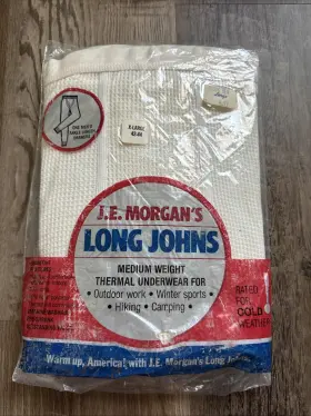 J.e. Morgan S 043935226114 Long Johns Thermal Underwear Men Size Xl 42-44 White Under Pant