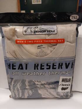 Jackson 849127070974 Hole Mens 2 Piece Thermal Set Pvc Color Size 2xl Heat Reserve New
