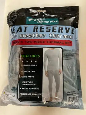 Jackson 849127081154 New Hole Mens 2 Piece Thermal Set Heat Reserve Gray Xl