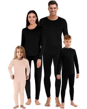 Jadive Jadive-thermal-10021 Thermal Underwear Set For Family - Fleece Lined Base Layer Sizes Xs-xl