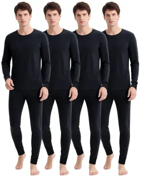 Kh-jecery-1637 Jecery 4 Set Thermal Underwear For Men Cotton Long Soft Warm Mens