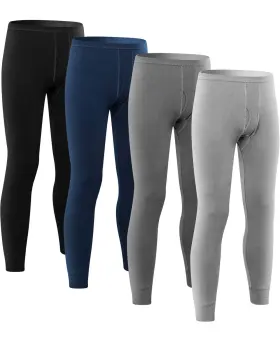Kh-jecery-4805 Jecery 4 Pcs Mens Long Underwear Thermal Johns Pants Warm Lightweight Leggings Base