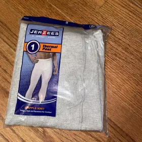 Jerzees 761253597418 By Russell Mens Thermal Waffle Base Pants Xl 40 - 42 Gray Hunting New