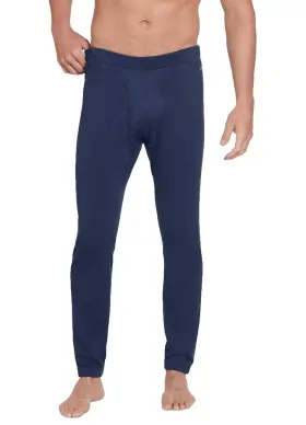001149 Jockey Grid Fleece Thermal Pant Size Large Navy Blue Base Layer Lounge Nwt