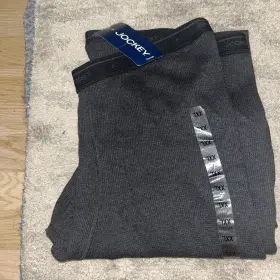 Jockey 086201097940 Waffle Thermal Long Pants Mens Xxl Gray/black Base Layer Nwt