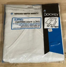 1262 Jockey Vtg 1971 Mens Suprel Therma Knit Long John Underwear Sz 34 Usa Nos