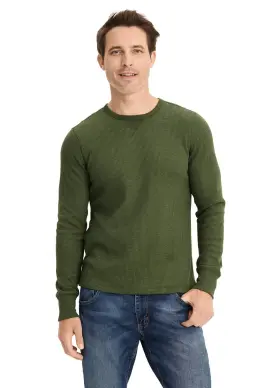 Jockey 194490990054 Mens Long Sleeve Waffle Crew