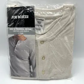 Joe Boxer 648540249851 Thermal Henley Mens Medium Long Sleeve Kmart Sears