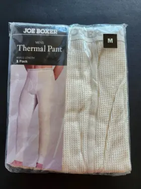 Joe Boxer 676748383882 Vtg Mens Thermal Base Layer Ankle Length Medium Pant 32-34 Natural