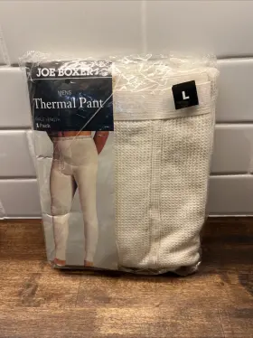 Joe Boxer 792462109093 Vtg Thermal Pants/long Johns Ankle Length Off White - Mens Large Nip