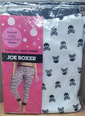 Joe Boxer 792462190831 Vintage New Womens White Black Skull And Bones Thermal Pants 2x K-mart