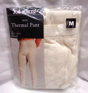 Joe Boxer 792462197281 Vtg Mens Long Sleeve Thermal Pant Ankle Length M 32-34 Ecru White