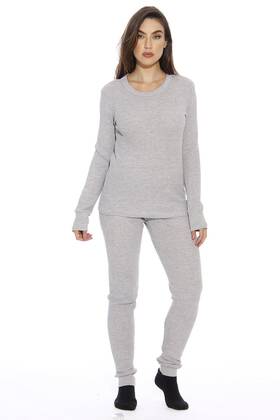 Just Love Lysb01exd8402-sprtseqip 95862-grey-xl Womens Thermal Underwear Pajamas Set Base Layer Thermals