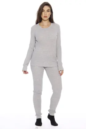 Lysb01exd8402-sprtseqip Just Love 95862-grey-xl Womens Thermal Underwear Pajamas Set Base Layer Thermals