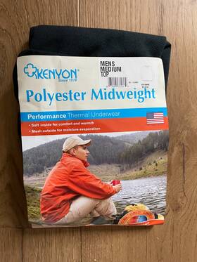 Kenyon 074495331369 Nwt Mens Polyester Midweight Performance Thermal Base Layer Top Size Med