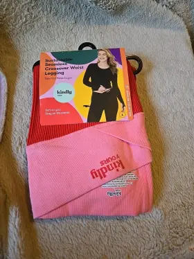Kindly Yours 043213127676 Womens L Seamless Crossover Waist Legging Thermal Layer Poppy Red