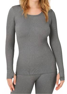 Kindly Yours 043213170788 New Womens Seamless Scoop Neck Thermal Base Layer Plus Sz 3x Grey