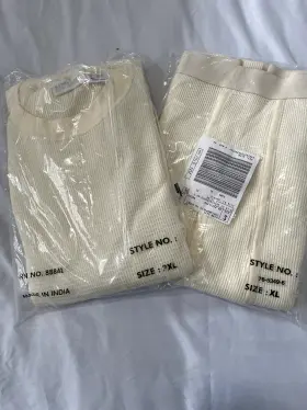 88842 King Size Mens Thermal Top Underwear Set - Ivory 2xl/xl