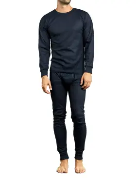 Uh-tu001-blk-m Knocker Mens Long Thermal Underwear Set Medium Black
