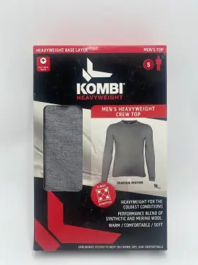 Kombi 720074045096 Mens Heavyweight Base Layer Top Small Gray