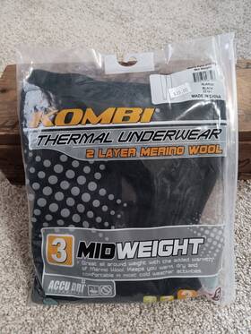 Kombi 720074487407 Nwt Mens 2layer Merino Wool Base Layer Pant Sz. Xl Midweight Black