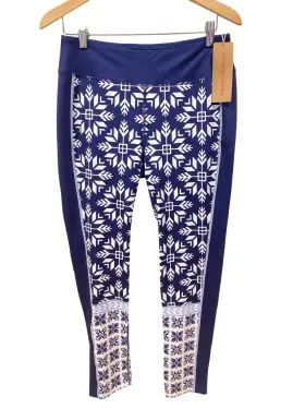 Krimson Klover 809555717889 Nordic Snowflake Legging Base Layer Bottom Ws M Blue Msrp 120