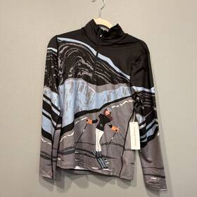Krimson Klover F231466stp-001-m Elevation 1/4 Zip Stp Ski Graphic Base Layer Top - Size Medium