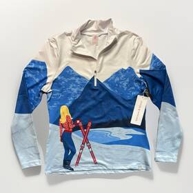 Krimson Klover F241673stp-101-s Maple Leaf Ski Top Stp 1/4 Zip Baselayer Small New