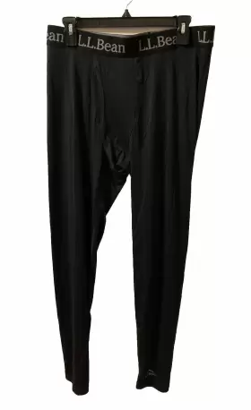 504941 L.l. Bean Ll Black Base Layer Pants Long Johns Mens Size Reg