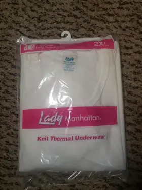 Lady Manhattan 044416401358 Vintage Thermal Underwear Long Sleeve Shirt Womens 2xl Usa