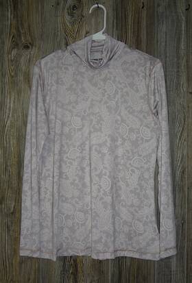 Lands End 512382 Thermaskin Paisley Turtleneck Thermal Base Layer Mulberry Large 14-16