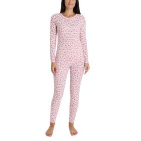 Laura Ashley 197794335453 Womens Thermal Underwear Set- Soft Brushed Waffle Base Layer Long Sleeve Shir