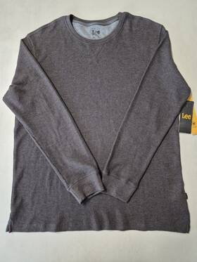 Lee 196614509074 Waffle Knit Thermal Long Sleeve Crew Neck Shirt Mens Size L Nwt Brown