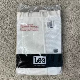 Lee 410014001229 Vtg Thermal Bottom Mens Xl Waffle Long Johns Ankle Length Made In Usa Nip