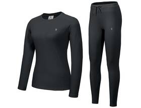 Little Donkey Andy Dk1381bk04 Womens Fleece Lined Thermals Underwear Set Base Layer Long Johns Cold Weathe