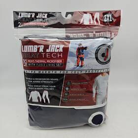 Lumbr Jack 814116013294 Lumber Lumbftr Heat Tech Mens 2xl 2 Pc Thermal Microfiber Stretch Blue New
