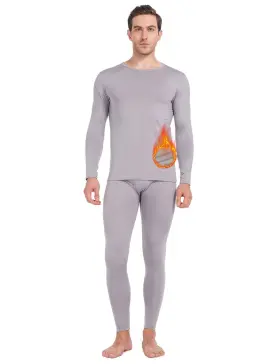 Mancyfit 881100076177 Thermal Underwear For Men Long Johns Set Fleece Lined Ultra Soft Grey Large