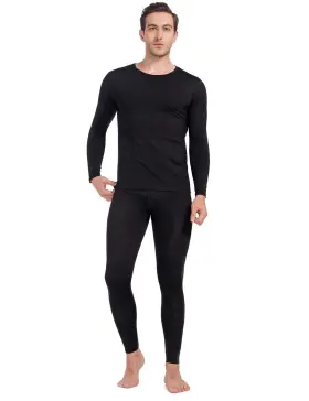 Mancyfit 881100082079 Thermal Underwear For Men Long Johns Set Fleece Lined Ultra Soft Black Large