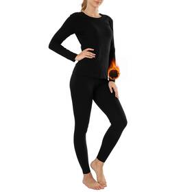 Mancyfit Mf0094 Womens Thermal Underwear Set Fleece Lined Black Medium Us 8-10