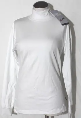 Maser 024695002848 New Womens White Turtleneck Pullover Base Layer Skiing Sz 8 100% Cotton