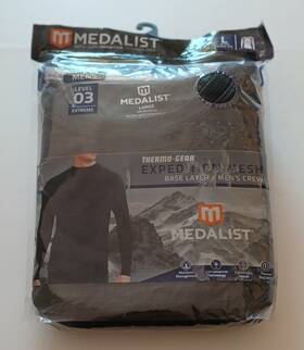 Medalist 645619112838 Thermo-gear Level 3 Mens Crew Base Layer Size L 42-44 New
