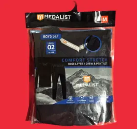 Medalist 645619138203 ... Level 2 Black Thermal Top And Bottom Set Boy S Size M New