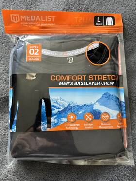 Medalist 766934097645 Men S Large Performance Baselayer Comfort Stretch Crew Shirt Brand New